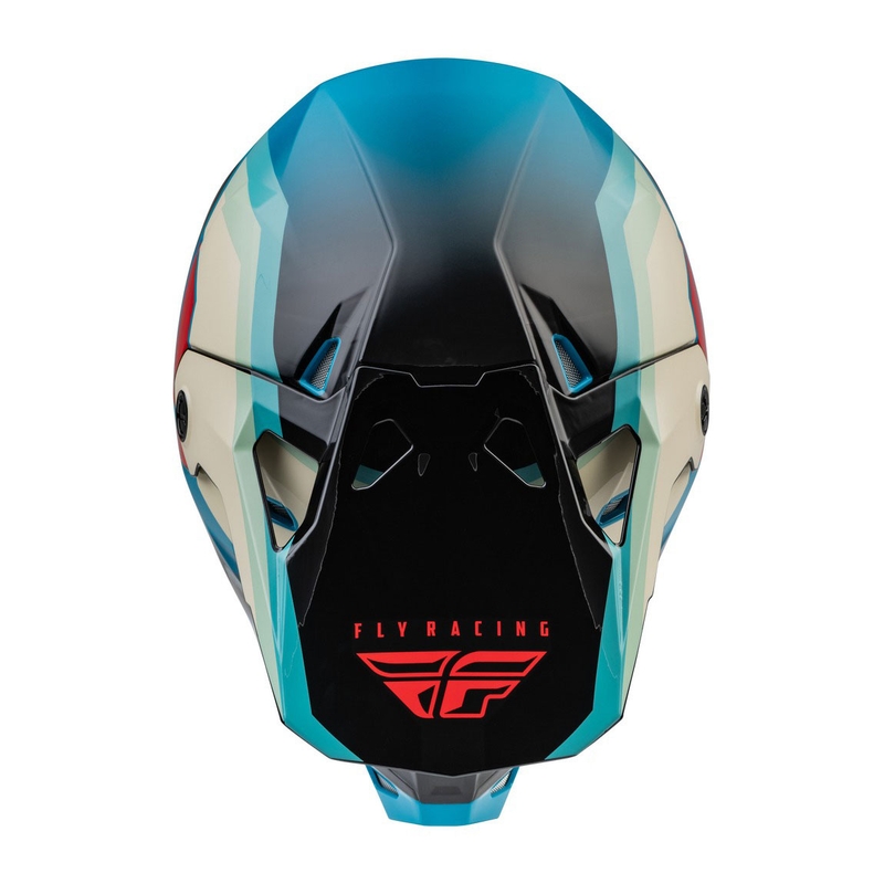 Casca motocross FLY Racing Formula CP negru-gri-turcoaz