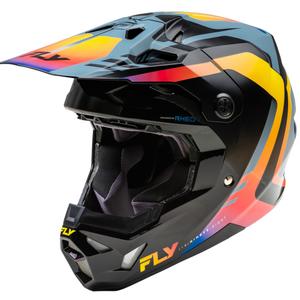 Casca motocross FLY Racing Formula CP negru-gri-curcubeu