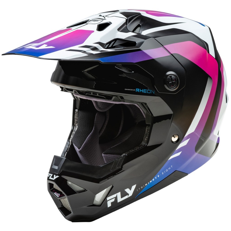 Casca motocross FLY Racing Formula CP alb-negru-violet