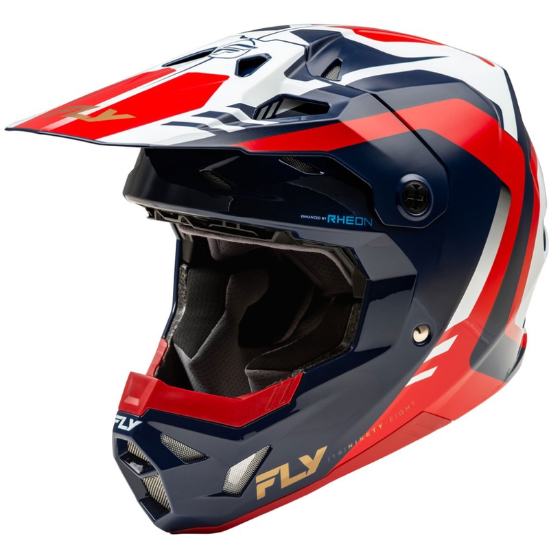 Casca motocross FLY Racing Formula CP rosu-alb-albastru