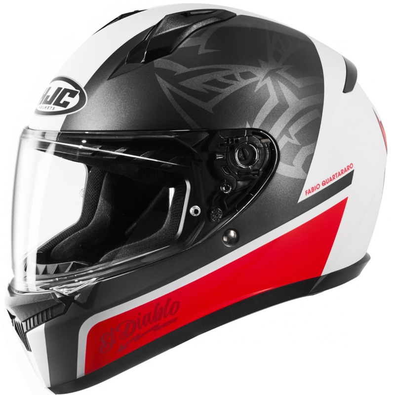 Cască integrală pentru motociclete HJC C10 Fabio Quartararo 20 MC1SF negru-alb-roșu