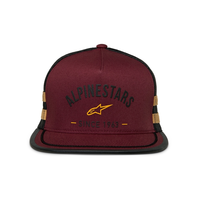 Șapcă Alpinestars Backline Trucker roșu cărămidă-negru-auriu