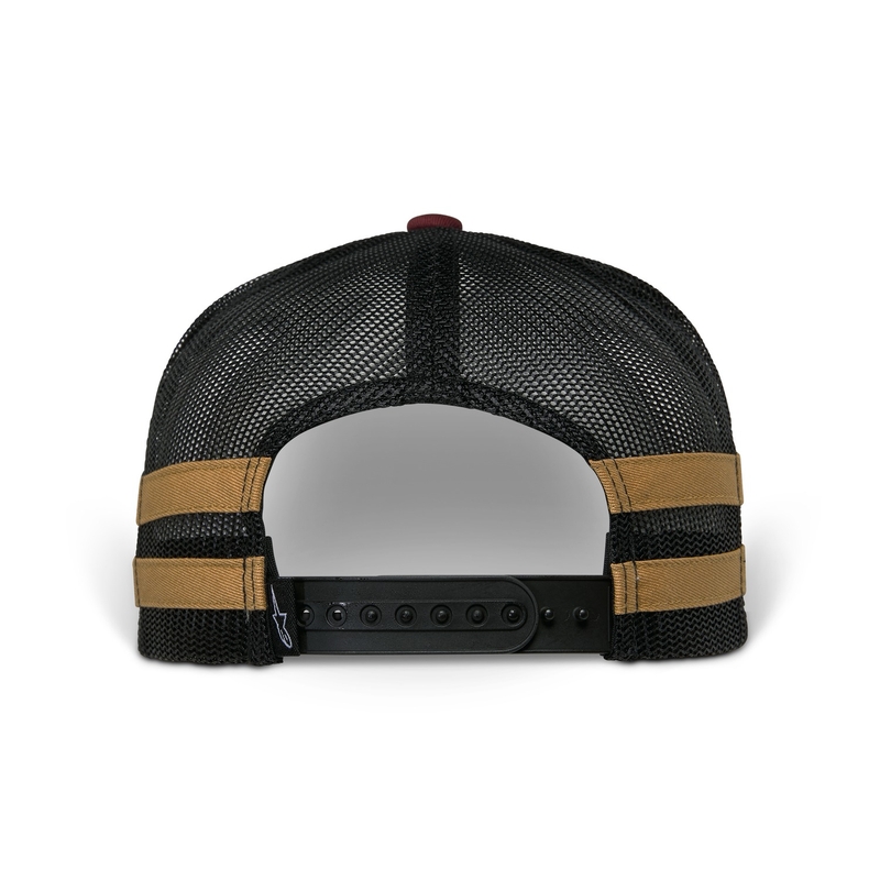 Șapcă Alpinestars Backline Trucker roșu cărămidă-negru-auriu