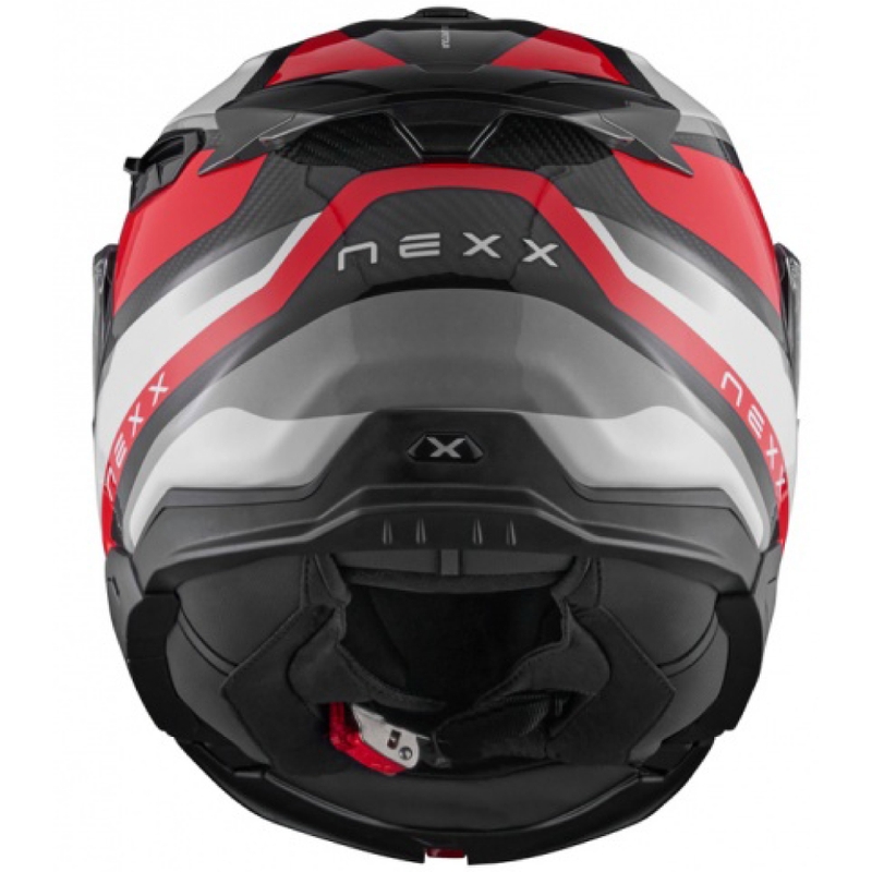 Casca de motocicleta rabatabila Nexx X.Lifetour PRO Mile alb-rosu