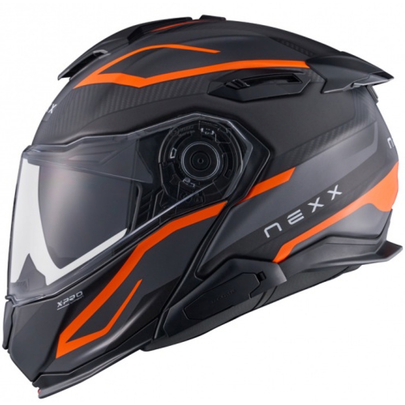 Casca de motocicleta rabatabila Nexx X.Lifetour PRO Mile portocaliu-gri mat