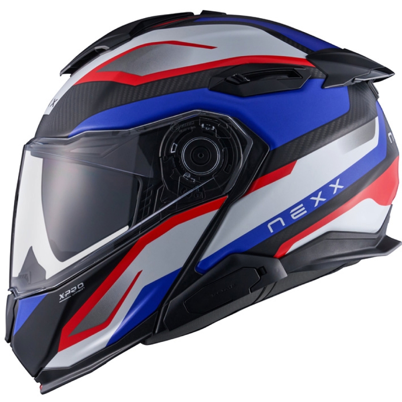 Casca de motocicleta rabatabila Nexx X.Lifetour PRO Mile albastru-rosu mat