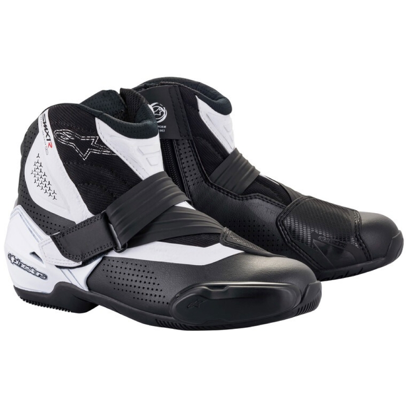 Cizme moto Alpinestars SMX-1 R ventilate alb-negru