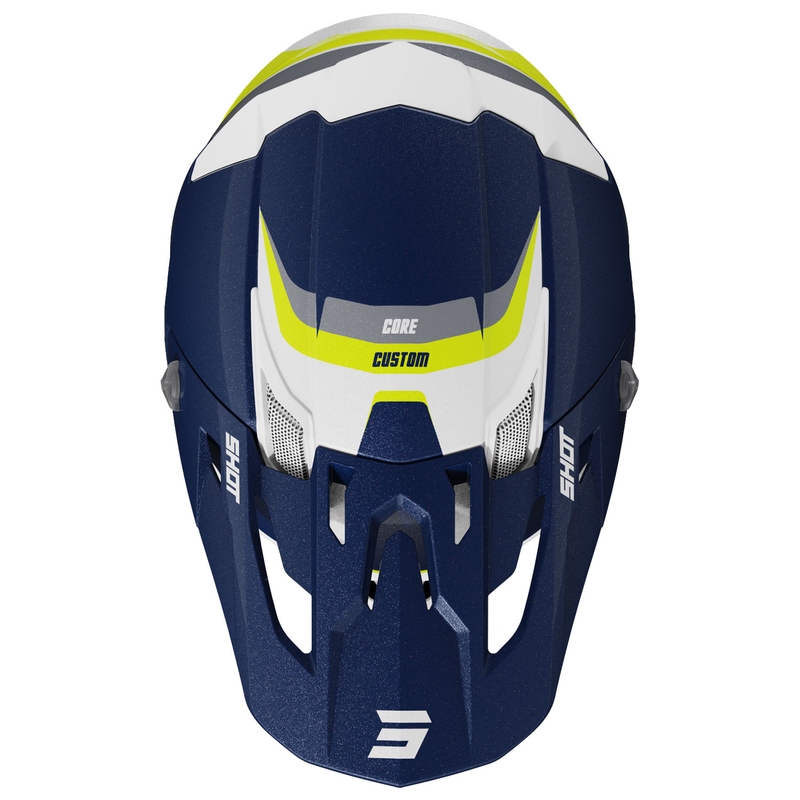 Casca de motocross Shot Core Custom albastru-perlat