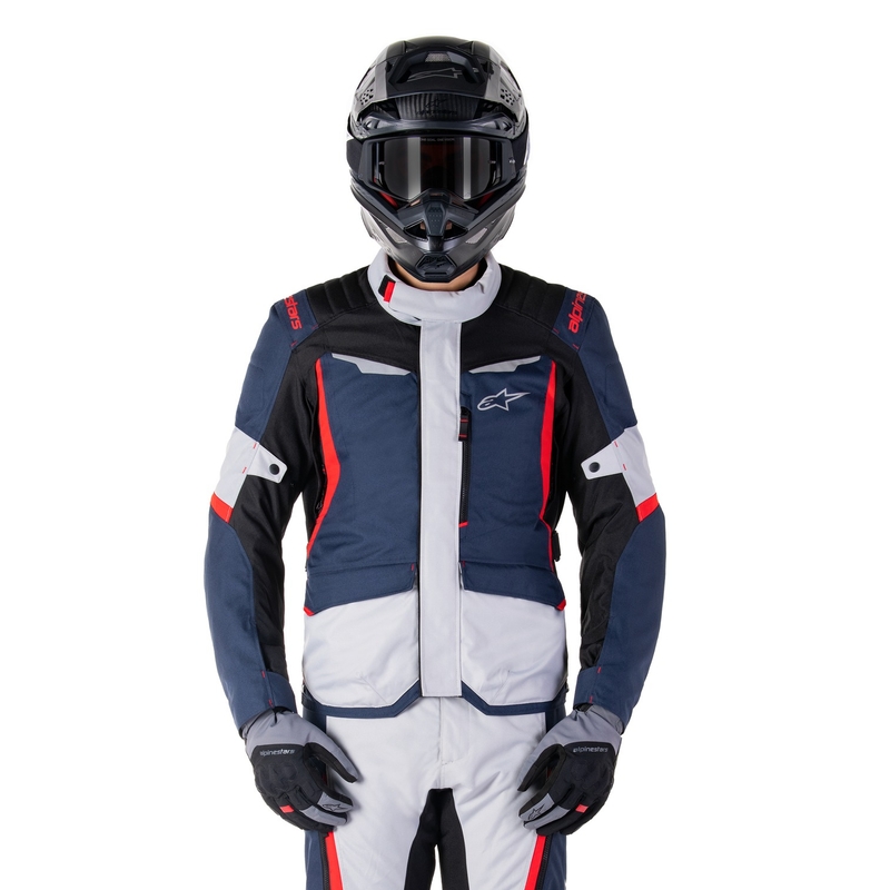 Jachetă moto impermeabilă Alpinestars ST-1 albastru închis-negru-roșu