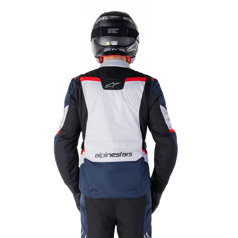 Jachetă moto impermeabilă Alpinestars ST-1 albastru închis-negru-roșu