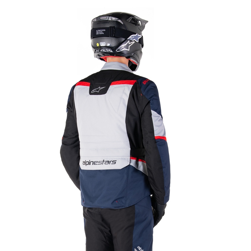 Jachetă moto impermeabilă Alpinestars ST-1 albastru închis-negru-roșu