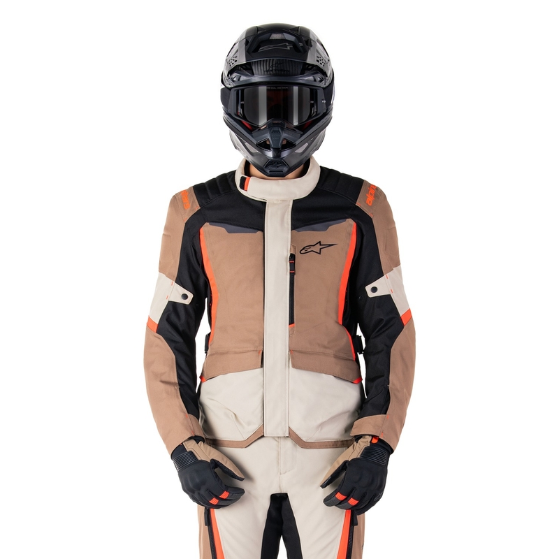 Jachetă moto impermeabilă Alpinestars ST-1 kaki-nisip-negru-rosu fluo