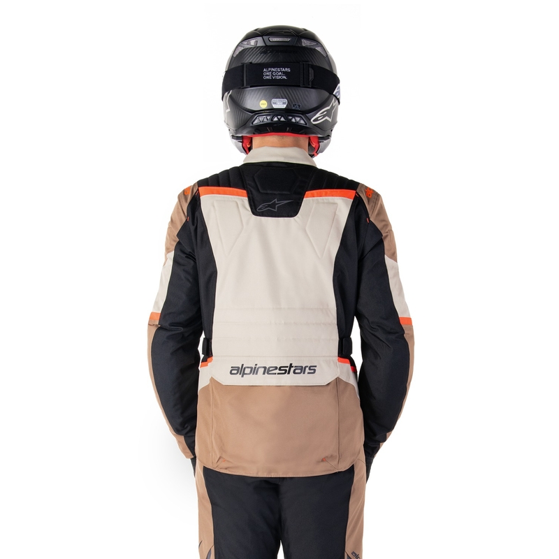 Jachetă moto impermeabilă Alpinestars ST-1 kaki-nisip-negru-rosu fluo