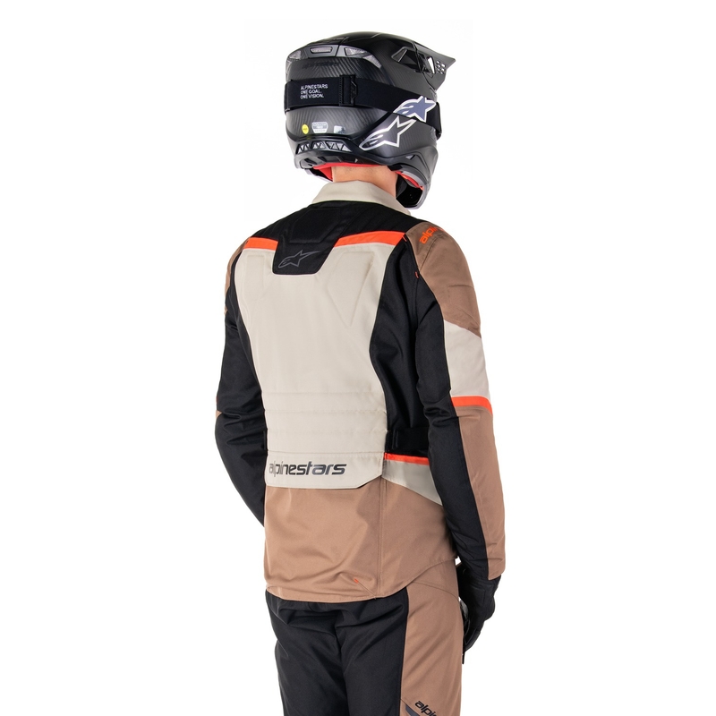 Jachetă moto impermeabilă Alpinestars ST-1 kaki-nisip-negru-rosu fluo