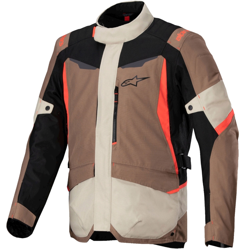 Jachetă moto impermeabilă Alpinestars ST-1 kaki-nisip-negru-rosu fluo