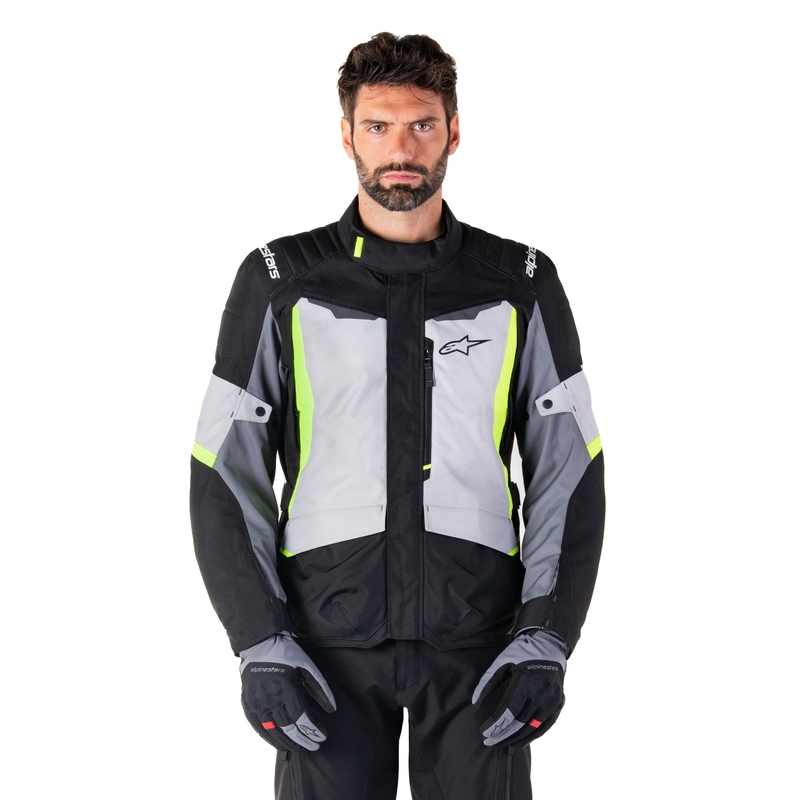 Jachetă moto impermeabilă Alpinestars ST-1 gri-negru-galben fluo