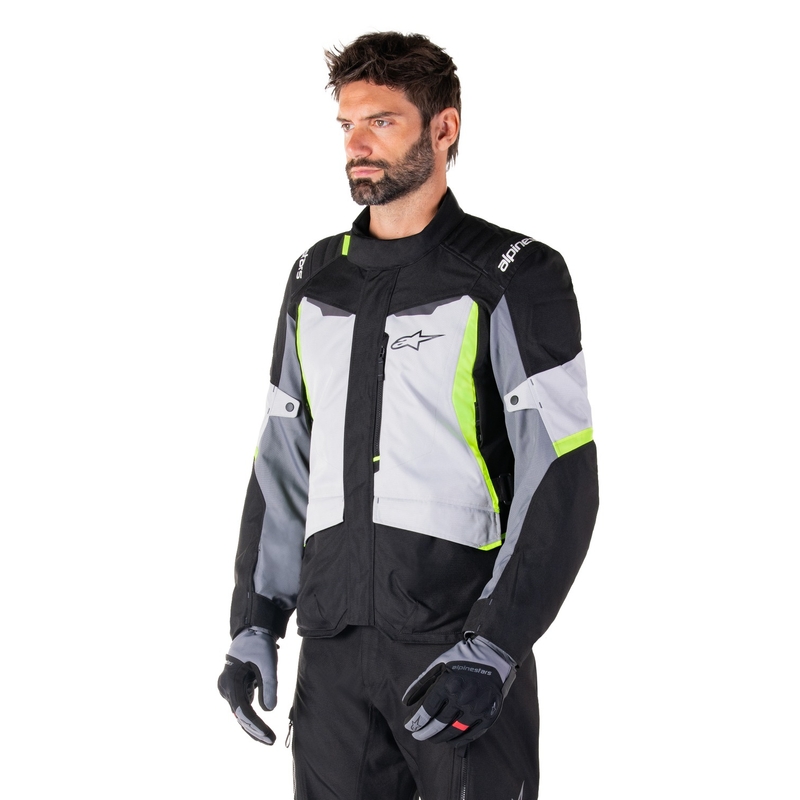 Jachetă moto impermeabilă Alpinestars ST-1 gri-negru-galben fluo