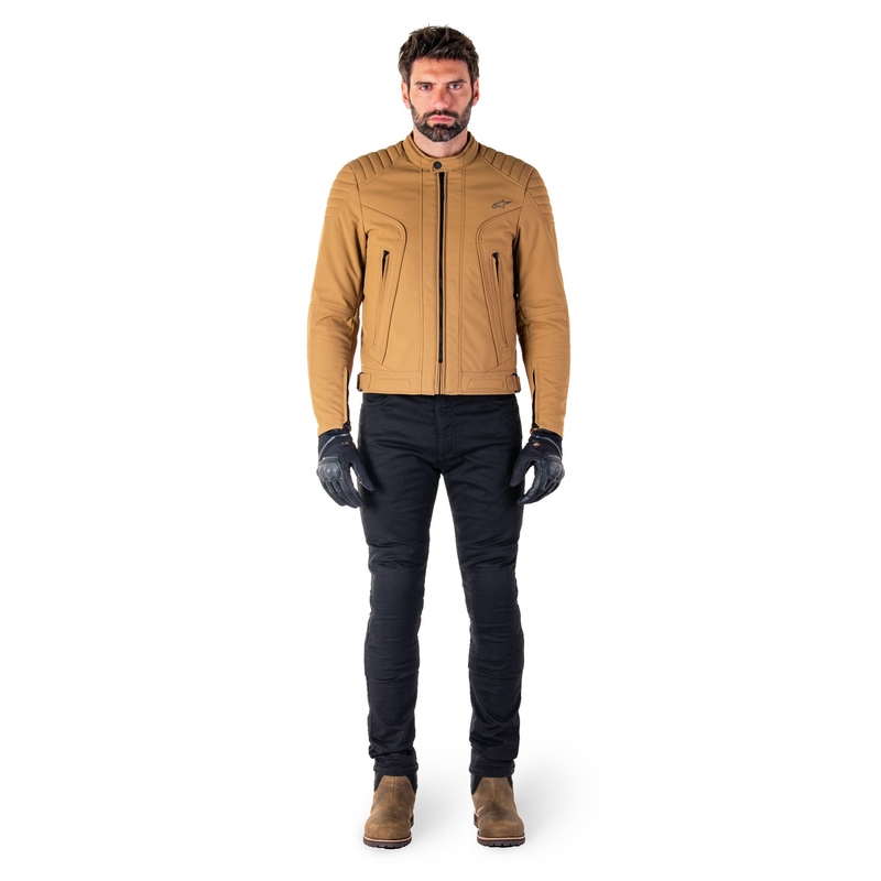 Jachetă de motocicletă Alpinestars Clayton rezistentă la apă maro deschis