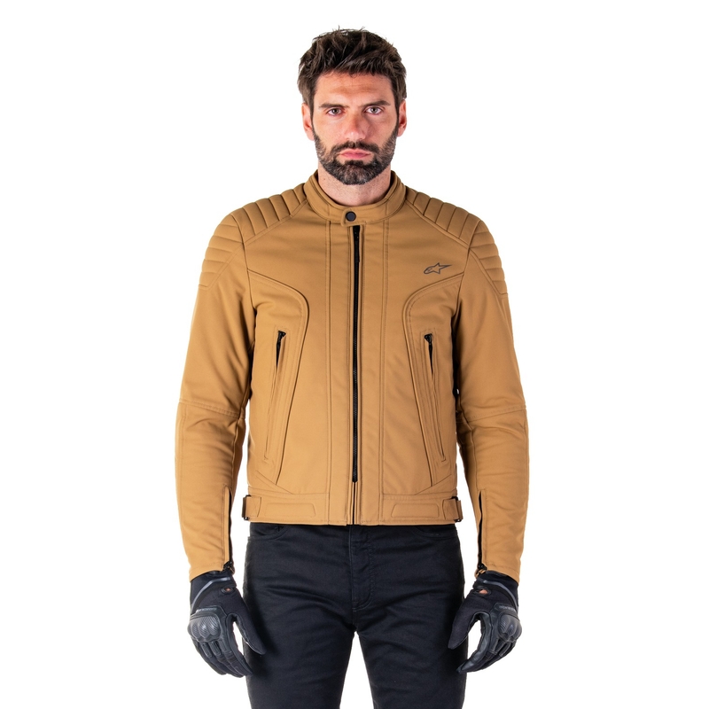 Jachetă de motocicletă Alpinestars Clayton rezistentă la apă maro deschis