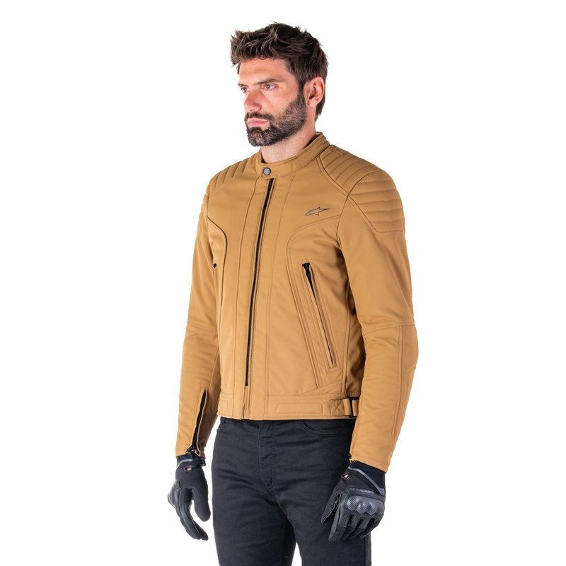 Jachetă de motocicletă Alpinestars Clayton rezistentă la apă maro deschis