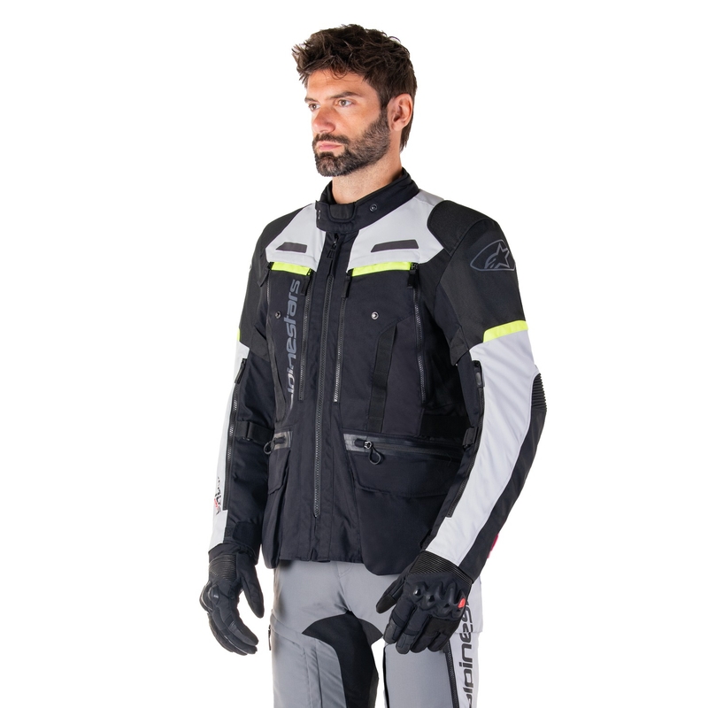 Jacheta moto Alpinestars Bogota PRO Drystar negru-gri-galben fluo