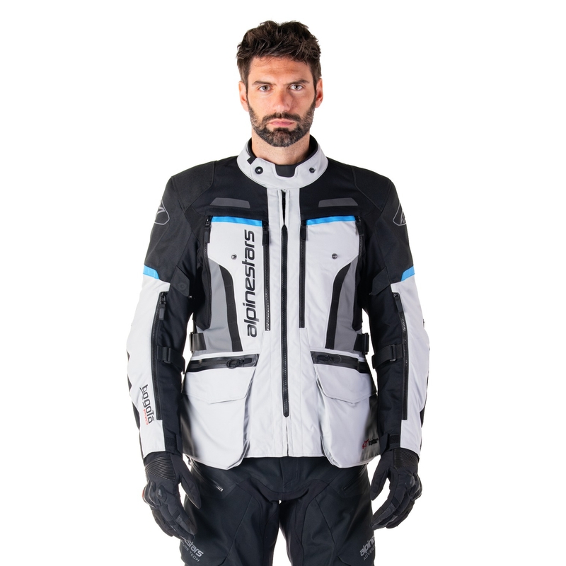 Jacheta moto Alpinestars Bogota PRO Drystar gri-negru-albastru