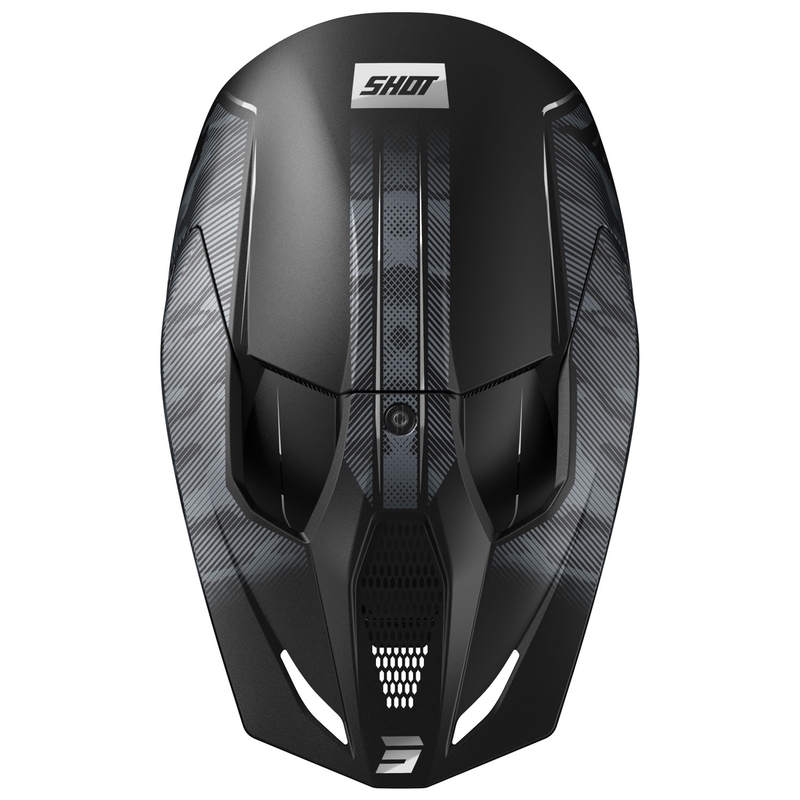 Casca de motocross Shot Camo Tactic negru-gri mat
