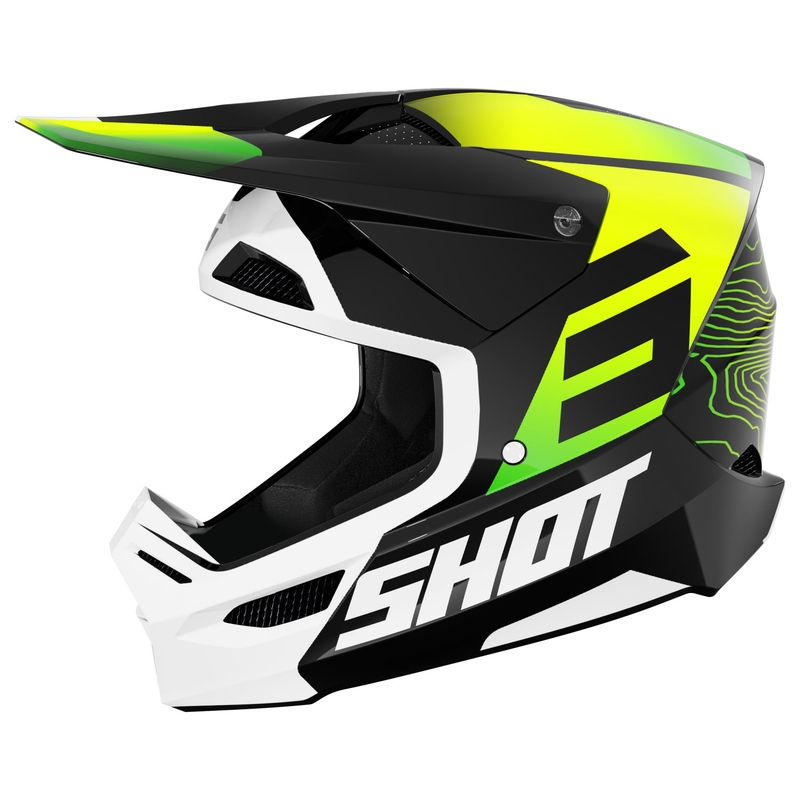 Casca de motocross Shot Furious Apex galben-negru fluo
