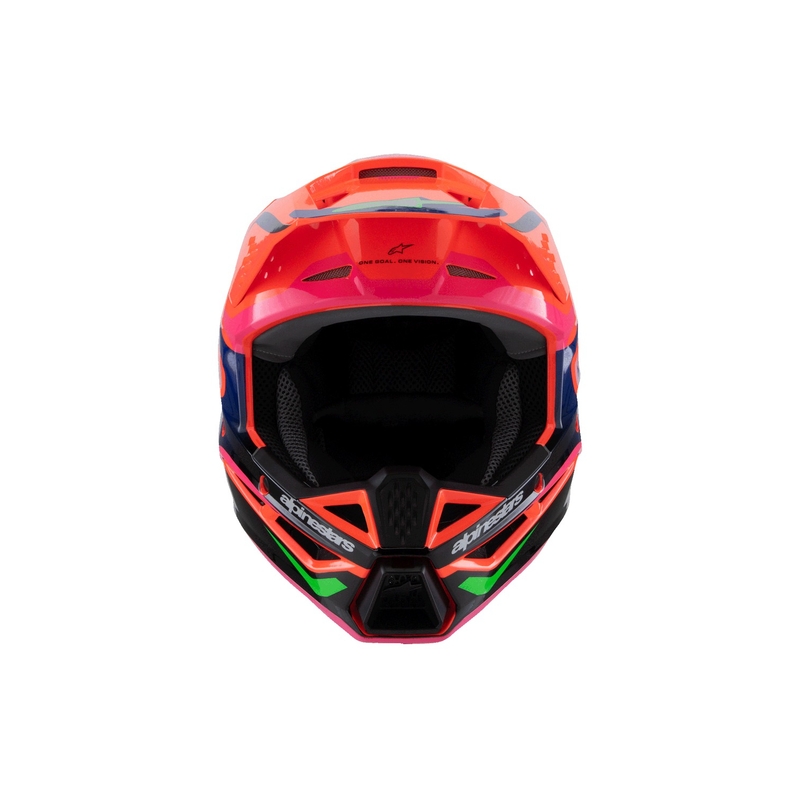 Casca motocross copii Alpinestars S-M3 HAIDEN DEEGAN portocaliu fluo-violet-roz-verde