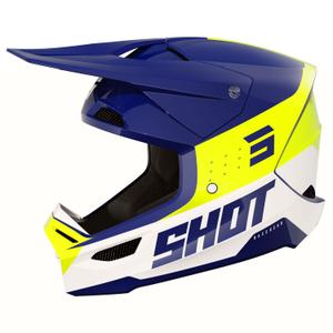 Casca de motocross Shot Furious League albastru-galben fluo