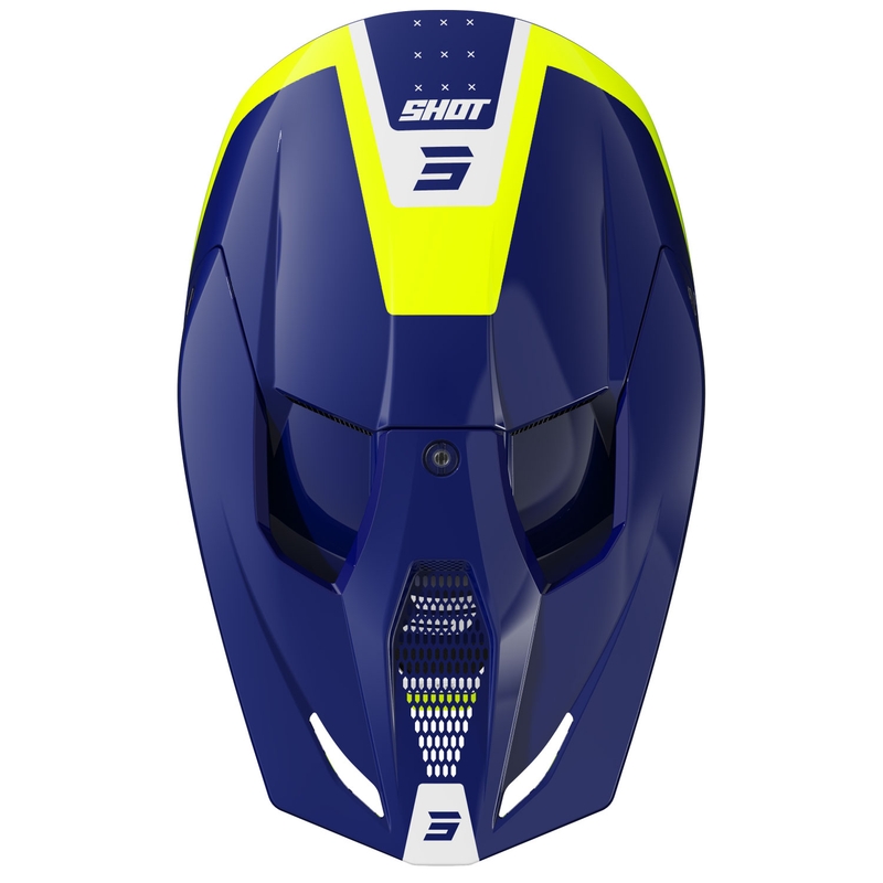 Casca de motocross Shot Furious League albastru-galben fluo