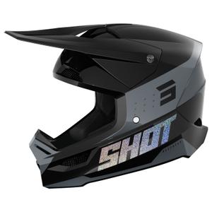 Casca de motocross Shot Furious League holografica neagra