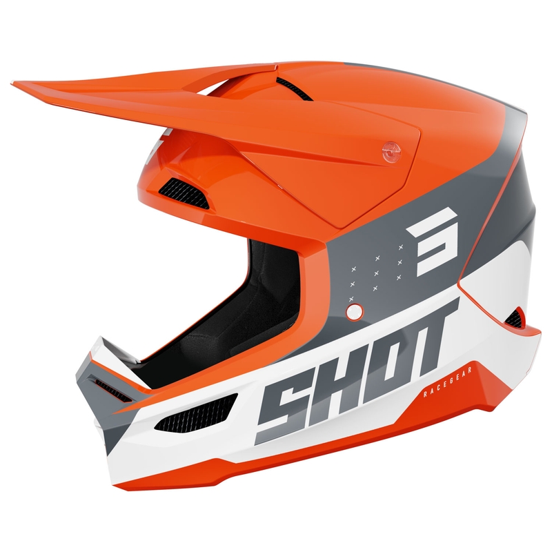 Casca de motocross Shot Furious League gri portocaliu