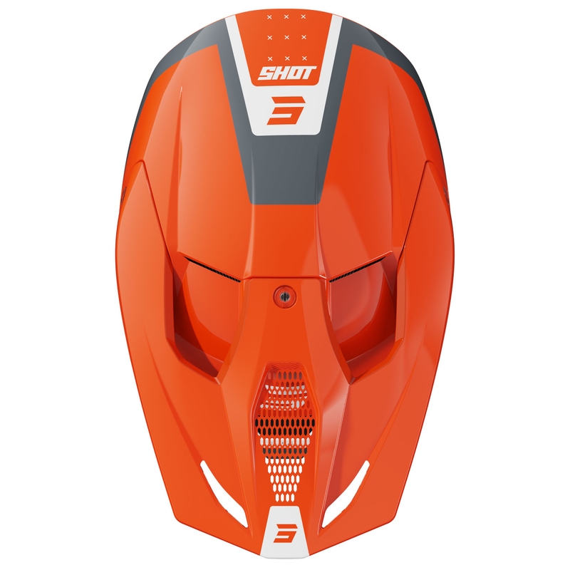 Casca de motocross Shot Furious League gri portocaliu