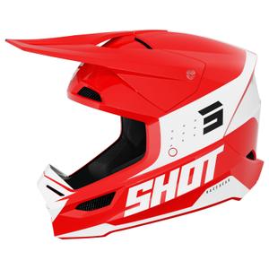 Casca de motocross Shot Furious League rosu-alb
