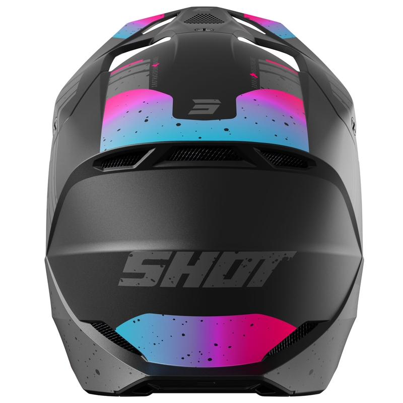 Casca motocross Shot Furious Mirage albastru-roz