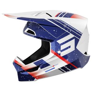 Casca de motocross Shot Furious Mirage albastru-rosu