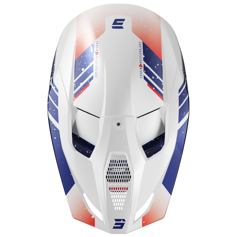 Casca de motocross Shot Furious Mirage albastru-rosu