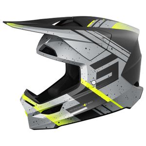 Casca de motocross Shot Furious Mirage gri-galben fluo