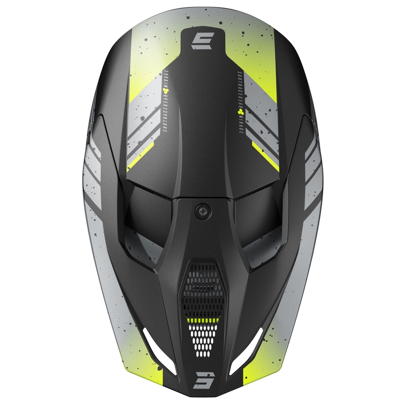 Casca de motocross Shot Furious Mirage gri-galben fluo