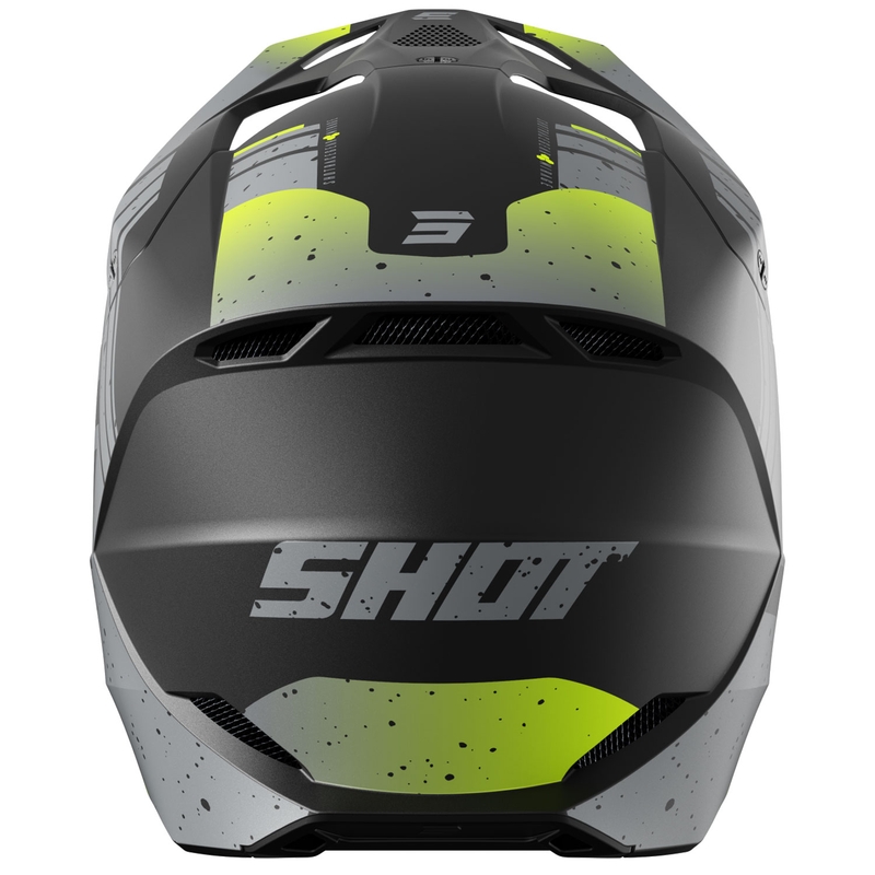 Casca de motocross Shot Furious Mirage gri-galben fluo