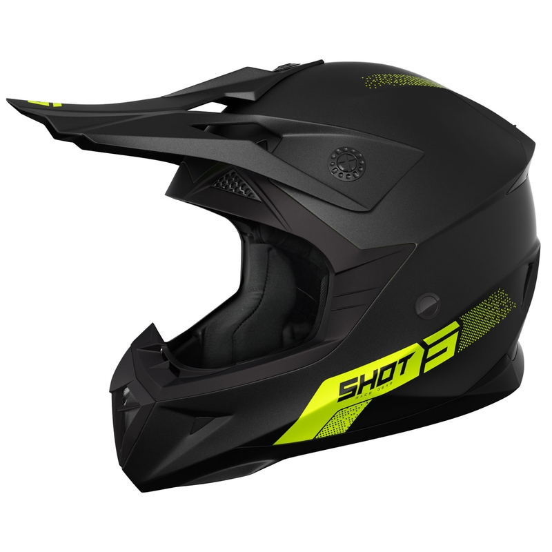 Casca de motocross Shot Pulse Element galben fluo mat