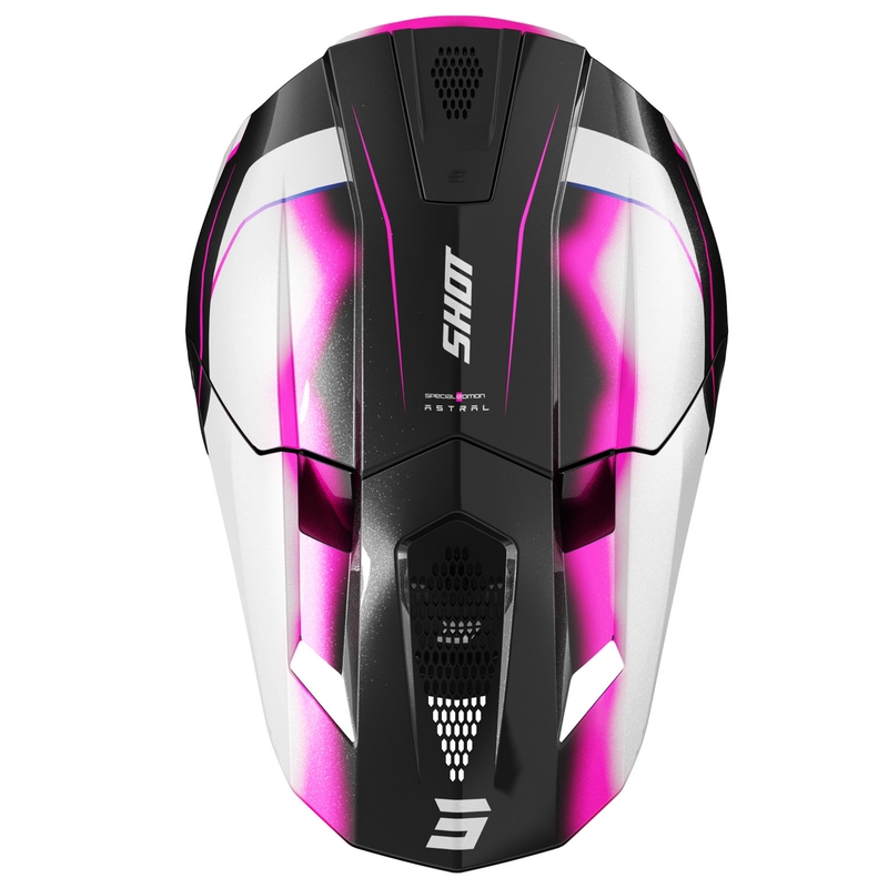 Casca motocross Shot Lite Astral albastru-roz