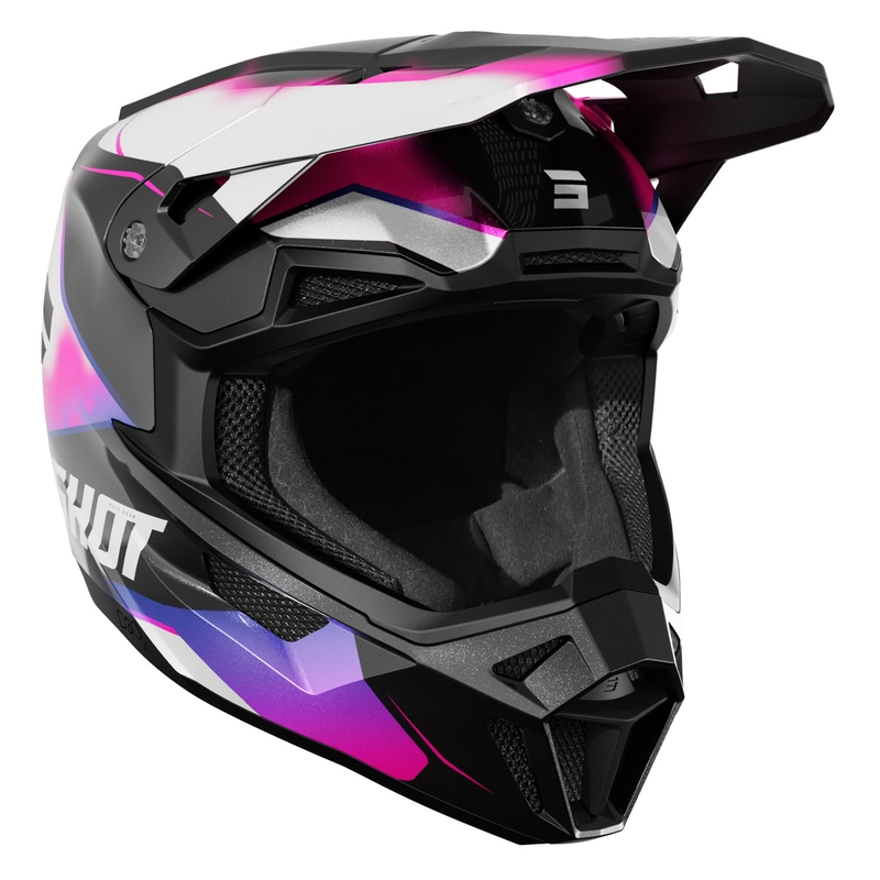 Casca motocross Shot Lite Astral albastru-roz