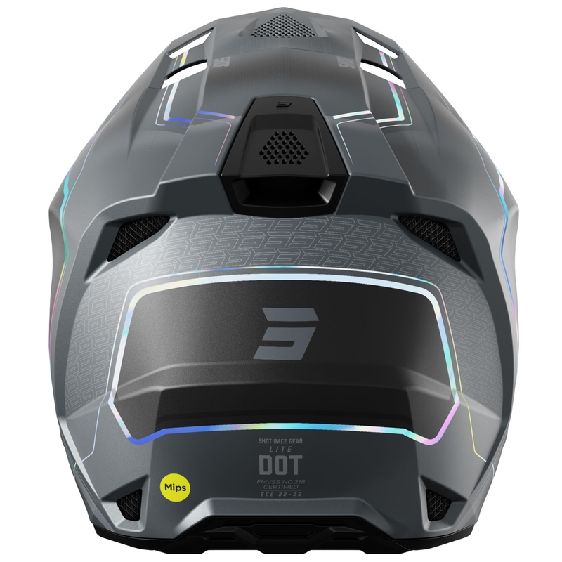 Casca de motocross Shot Lite Challenger gri perlat holografica