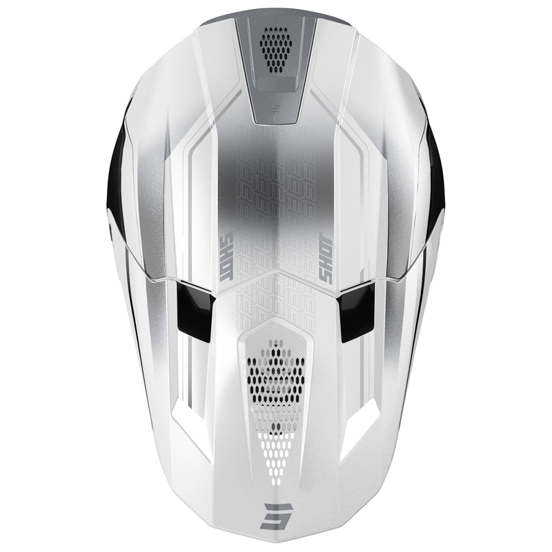 Casca de motocross Shot Lite Challenger pearl negru-alb