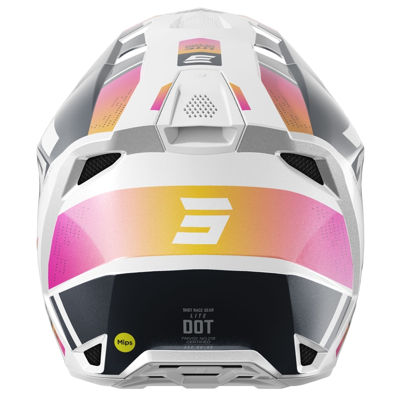 Casca motocross Shot Lite Ultra albastru perlat-portocaliu-roz