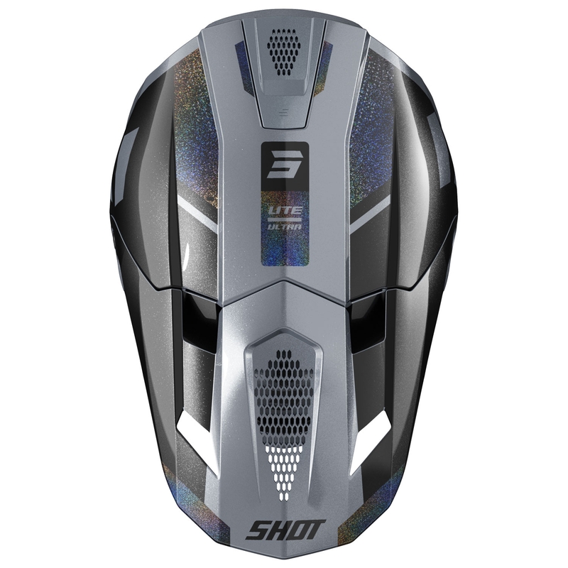 Casca de motocross Shot Lite Ultra mata holografica