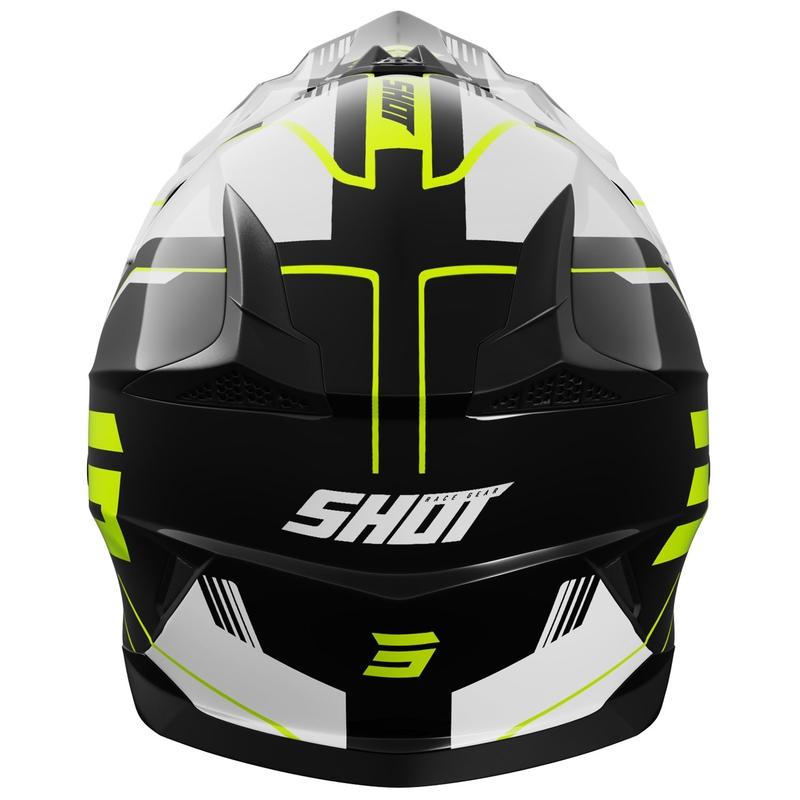 Casca de motocross Shot Pulse Lines negru-galben fluo