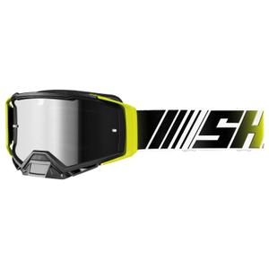 Ochelari de motocross Shot Core galben-alb fluo cu plexiglas iridiu